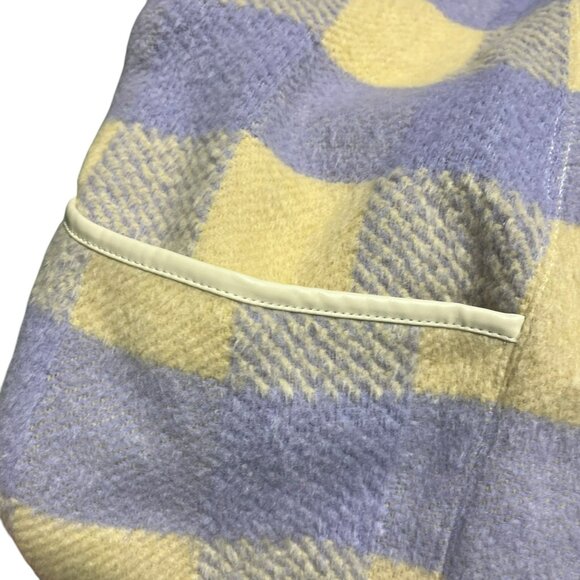 Anthropologie Andersen & Lauth Short Sleeve Button-Up Poncho Capelet Plaid - Picture 3 of 8